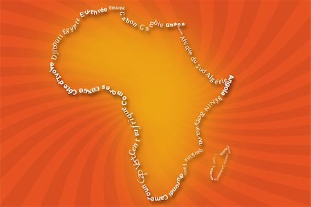 simsearch:400-07953882,k - typography Illustration of africa map Stock Photo - Budget Royalty-Free & Subscription, Code: 400-04390621