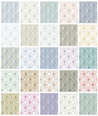 simsearch:400-08097395,k - Set of rhombus seamless patterns. Vector repeat backgrounds collection of 25 color halftone versions. Photographie de stock - Aubaine LD & Abonnement, Code: 400-04390881