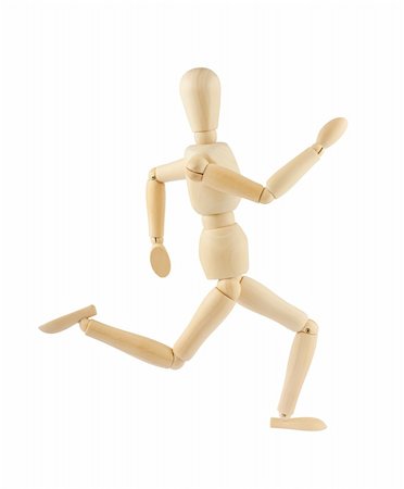 wooden figure mannequin running isolated on white background Stock Photo - Budget Royalty-Free & Subscription, Code: 400-04391017