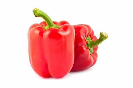 simsearch:400-07295971,k - Pair of red peppers isolated on white background Stock Photo - Budget Royalty-Free & Subscription, Code: 400-04391012