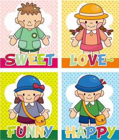 cartoon kid card Stock Photo - Budget Royalty-Free & Subscription, Code: 400-04391134