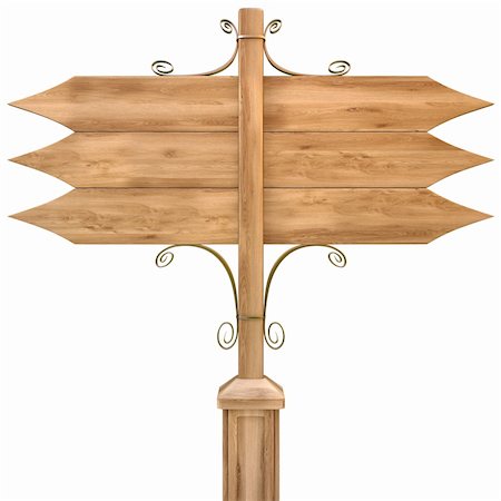 simsearch:400-04875633,k - wooden signpost. isolated on white. with clipping path. Stock Photo - Budget Royalty-Free & Subscription, Code: 400-04391243