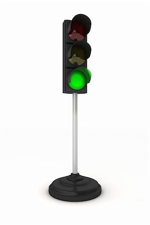 stop sign intersection - Toy traffic light over white background showing green light Stock Photo - Budget Royalty-Free & Subscription, Code: 400-04391580