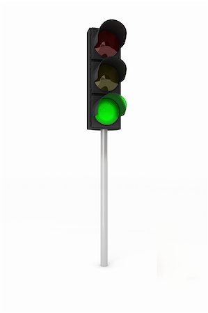 simsearch:700-08743685,k - Toy traffic light over white background showing green light Stock Photo - Budget Royalty-Free & Subscription, Code: 400-04391581