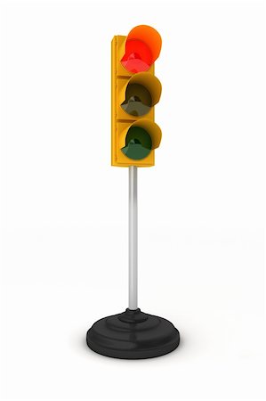 simsearch:700-08743685,k - Toy traffic light over white background showing red Stock Photo - Budget Royalty-Free & Subscription, Code: 400-04391582
