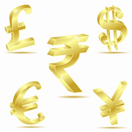 simsearch:400-04366290,k - illustration of currency symbol on white background Photographie de stock - Aubaine LD & Abonnement, Code: 400-04391728