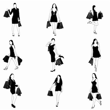 simsearch:400-04102288,k - illustration of shopping lady on white background Stock Photo - Budget Royalty-Free & Subscription, Code: 400-04391737