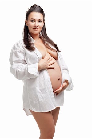 simsearch:400-04389562,k - Beautiful young pregnant woman, isolated on white Stock Photo - Budget Royalty-Free & Subscription, Code: 400-04392208
