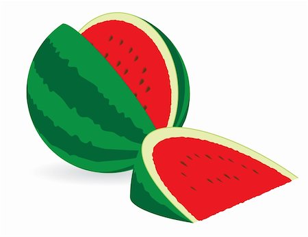 simsearch:400-08796295,k - Fresh Watermelon cut isolated on white Fotografie stock - Microstock e Abbonamento, Codice: 400-04392345