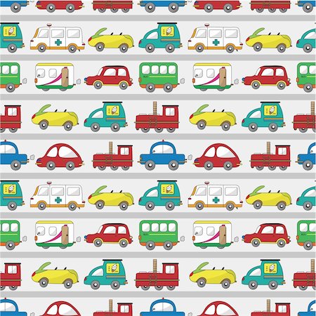 simsearch:400-04280917,k - seamless cartoon car pattern Stock Photo - Budget Royalty-Free & Subscription, Code: 400-04392393