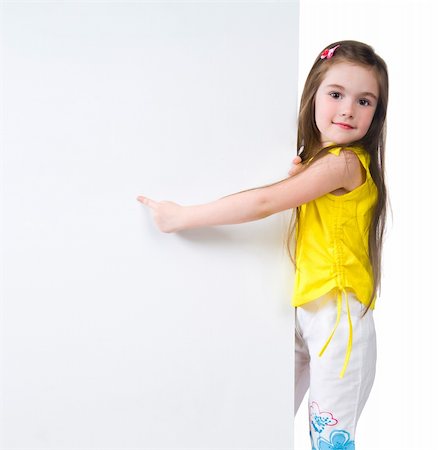 simsearch:400-04364119,k - cute little child behind a white board Fotografie stock - Microstock e Abbonamento, Codice: 400-04392521