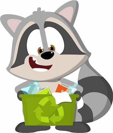 recycling raccoon Foto de stock - Royalty-Free Super Valor e Assinatura, Número: 400-04392664