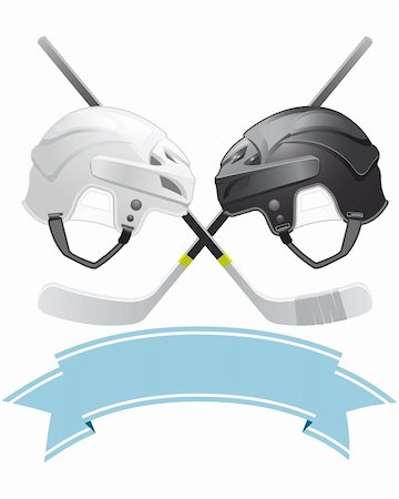 Ice Hockey emblem with helmets and sticks Stock Photo - Budget Royalty-Free & Subscription, Code: 400-04392691