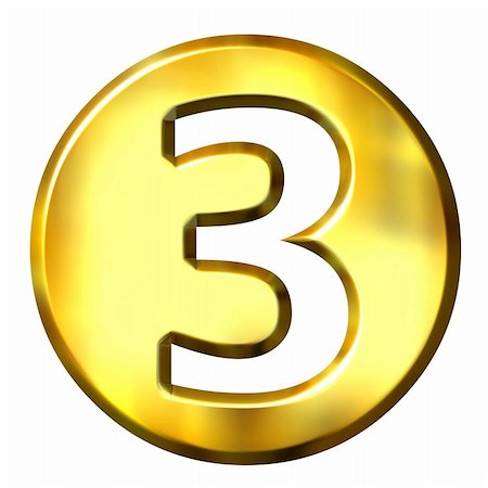 3d golden framed number 3 isolated in white Stock Photo - Budget Royalty-Free & Subscription, Code: 400-04392750