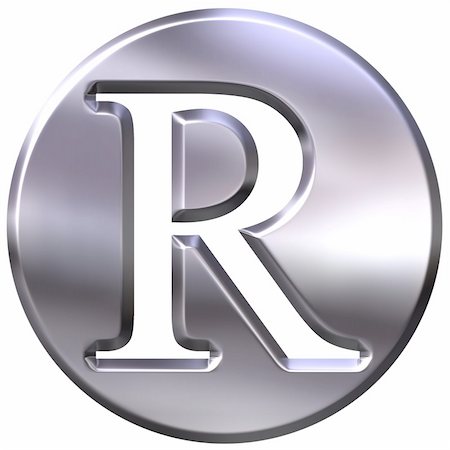 3d silver letter R isolated in white Stock Photo - Budget Royalty-Free & Subscription, Code: 400-04392795