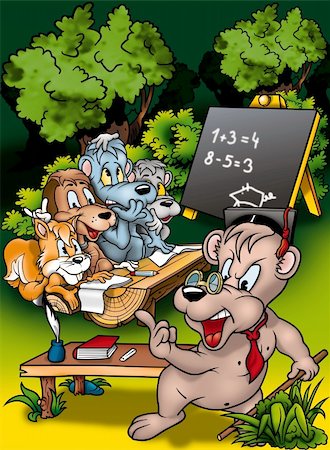 simsearch:400-04907025,k - Animal Classroom - Cartoon Background Illustration, Bitmap Photographie de stock - Aubaine LD & Abonnement, Code: 400-04393016