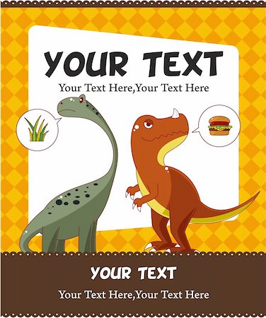 dinosaur cartoon background - dinosaur card Stock Photo - Budget Royalty-Free & Subscription, Code: 400-04393087