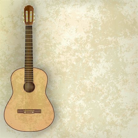 music grunge background acoustic guitar on beige Stock Photo - Budget Royalty-Free & Subscription, Code: 400-04393137