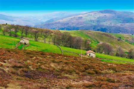 simsearch:400-07429043,k - Fields on the Slopes of The Pyrenees With Old Farmhouses Foto de stock - Royalty-Free Super Valor e Assinatura, Número: 400-04393299