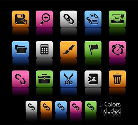 folder icon sets - The vector file includes 4 color versions for each icon in different layers. Stock Photo - Budget Royalty-Free & Subscription, Code: 400-04393328