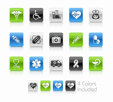 pharmacy icons - The vector file includes 4 color versions for each icon in different layers. Stock Photo - Budget Royalty-Free & Subscription, Code: 400-04393338