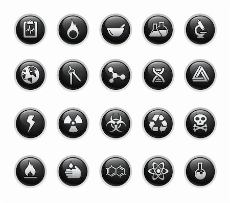 Vector icons set in glossy black buttons. Stock Photo - Budget Royalty-Free & Subscription, Code: 400-04393353