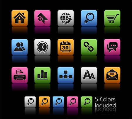 The vector file includes 5 color versions for each icon in different layers. Stock Photo - Budget Royalty-Free & Subscription, Code: 400-04393375