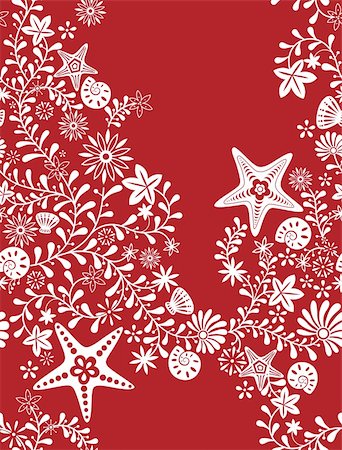 seagrass - Illustration of abstract floral and sea animal pattern, made as seamless, one step to repeat. Stock Photo - Budget Royalty-Free & Subscription, Code: 400-04393433