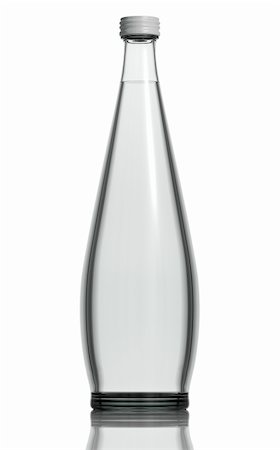 fizzy pop - Soda water in glass bottle isolated on white background. Frontal view, blank for label. 3d. Stock Photo - Budget Royalty-Free & Subscription, Code: 400-04393522
