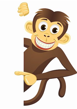 Chimpanzee cartoon vector Photographie de stock - Aubaine LD & Abonnement, Code: 400-04393574