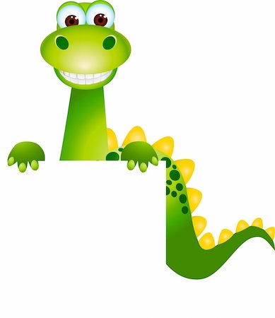 dinosaur cartoon background - Dinosaurs cartoon and blank sign Stock Photo - Budget Royalty-Free & Subscription, Code: 400-04393593