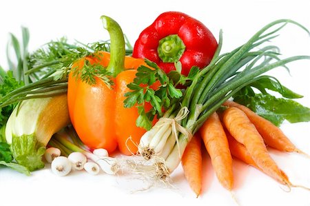 simsearch:400-05919877,k - Fresh garden vegetables on a white background. Stock Photo - Budget Royalty-Free & Subscription, Code: 400-04393662