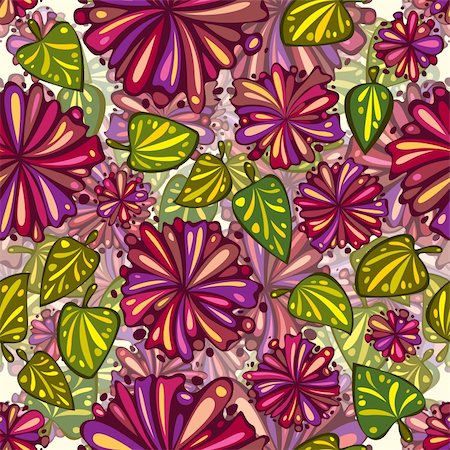 simsearch:400-04279579,k - Vector floral repeat background. Bright and multicolored, joyful and positive. Stock Photo - Budget Royalty-Free & Subscription, Code: 400-04393837