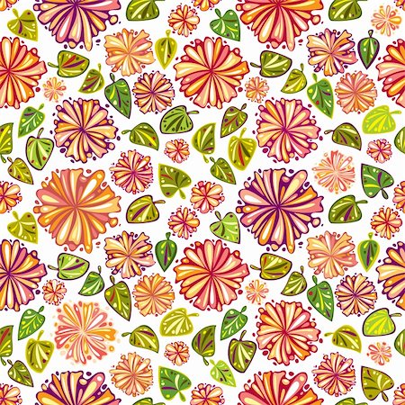 simsearch:400-04279579,k - Vector floral repeat background. Bright and multicolored, joyful and positive. Stock Photo - Budget Royalty-Free & Subscription, Code: 400-04393838