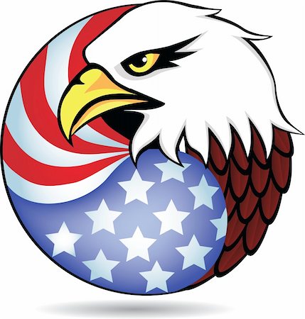 falcon bird symbol wings - Eagle head and America flag Stock Photo - Budget Royalty-Free & Subscription, Code: 400-04393994