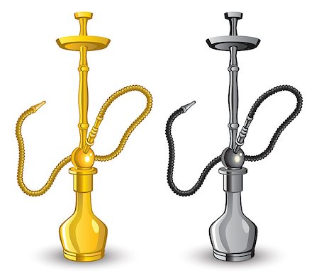 Isolated image of hookah. Vector illustration. Stock Photo - Budget Royalty-Free & Subscription, Code: 400-04404556