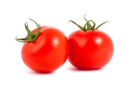 simsearch:400-05075296,k - Two ripe tomatoes isolated on white background Stock Photo - Budget Royalty-Free & Subscription, Code: 400-04404923