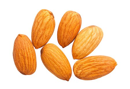 simsearch:400-04290468,k - Almond nuts isolated on white background Foto de stock - Super Valor sin royalties y Suscripción, Código: 400-04405203