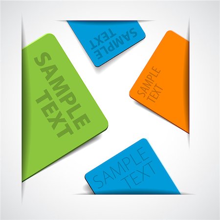 Set of vector colorful paper cards with place for your text Photographie de stock - Aubaine LD & Abonnement, Code: 400-04405247