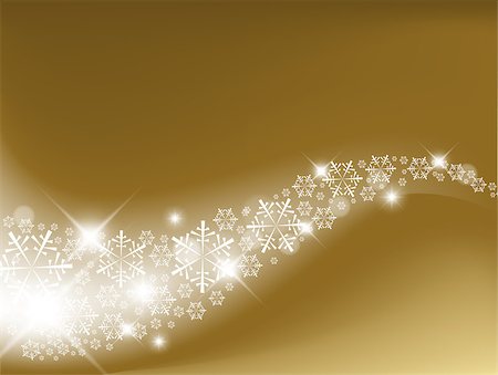Golden Abstract Christmas background with white snowflakes Stock Photo - Budget Royalty-Free & Subscription, Code: 400-04405256