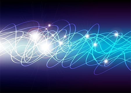 electric abstract - Abstract Background - Glowing Waves on Dark Blue Gradient Background Stock Photo - Budget Royalty-Free & Subscription, Code: 400-04405447