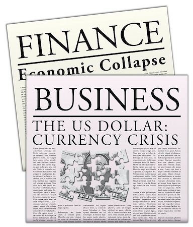 simsearch:400-04687391,k - Fictitious Economical Newspaper - Isolated Newspapers With Articles About Financial Crisis Stock Photo - Budget Royalty-Free & Subscription, Code: 400-04405466