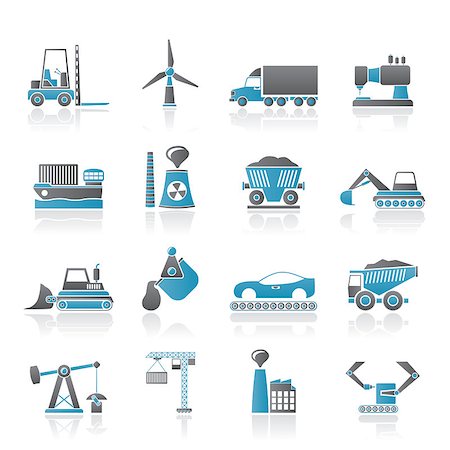robotic arm - Business and industry icons - vector icon set Stock Photo - Budget Royalty-Free & Subscription, Code: 400-04405958