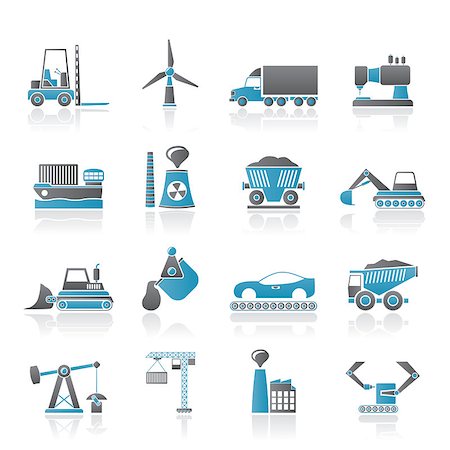 robotic hands - Business and industry icons - vector icon set Stock Photo - Budget Royalty-Free & Subscription, Code: 400-04405958