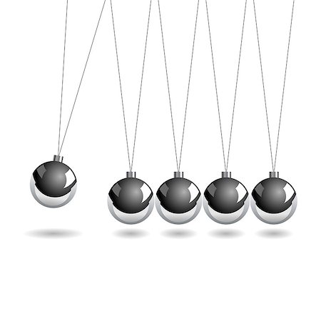 pendule (balancier) - Newtons cradle isolate over white square background Stock Photo - Budget Royalty-Free & Subscription, Code: 400-04406131