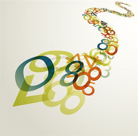 simsearch:400-05902406,k - Abstract retro background with colorful rainbow numbers Stock Photo - Budget Royalty-Free & Subscription, Code: 400-04406274