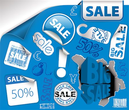 simsearch:400-05341250,k - Set of blue discount tickets, labels, stamps, stickers, corners, tags (vector) Stock Photo - Budget Royalty-Free & Subscription, Code: 400-04406279