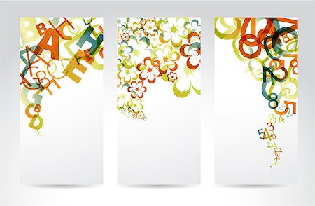 simsearch:400-05902406,k - Vertical Banners with colorful rainbow numbers, letters, flowers Stock Photo - Budget Royalty-Free & Subscription, Code: 400-04406286
