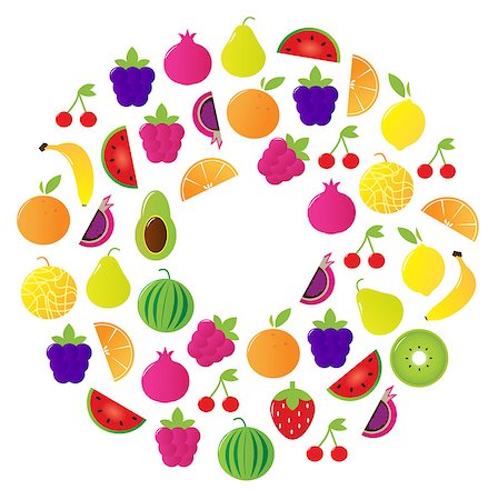 simsearch:400-04913445,k - Stylized tasty fruit circle. Vector Illustration. Photographie de stock - Aubaine LD & Abonnement, Code: 400-04406823