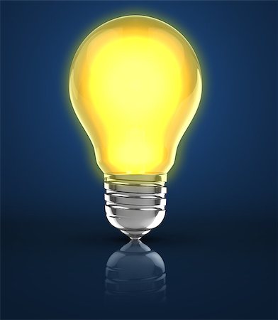simsearch:400-04901392,k - 3d illustration of light bulb over blue background Stock Photo - Budget Royalty-Free & Subscription, Code: 400-04407006